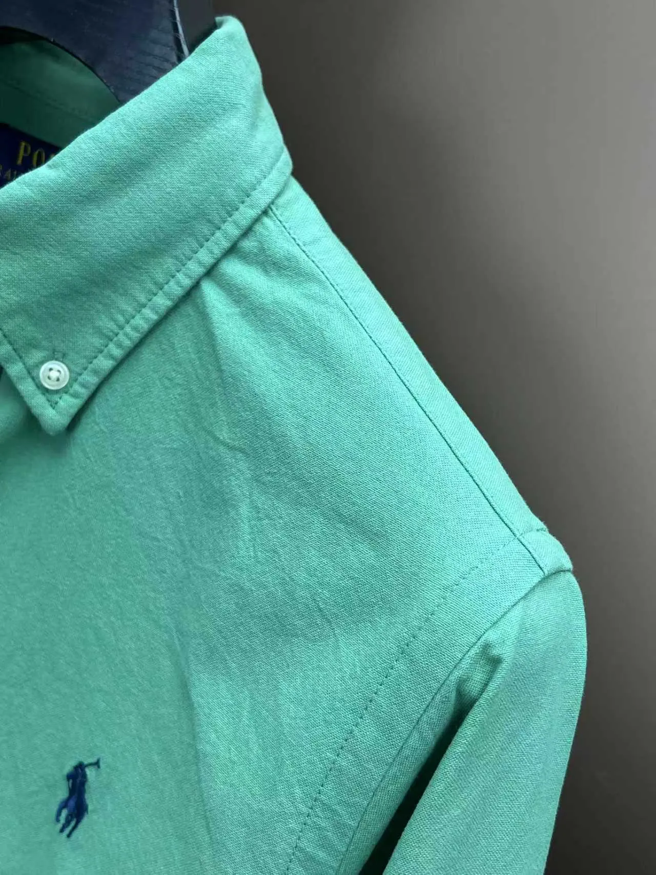 P360 Polo 25ss new solid color logo embroidered buttoned long-sleeved shirt men's high version code number: XS.S.M.L.XL.
